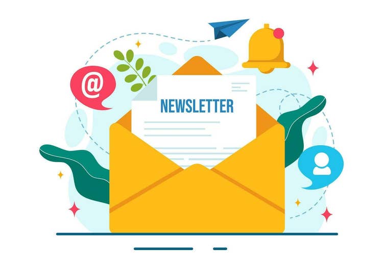 Email Newsletter Vector Illustration with Envelope, Electronic Mail Message or Mobile Service Background in Flat Cartoon Hand Drawn Templates 27880134 Vector Art at Vecteezy